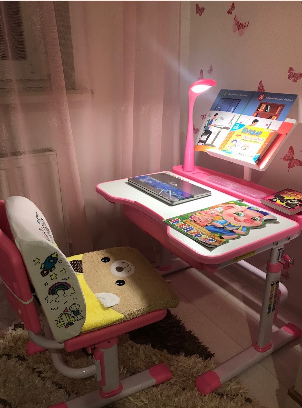 Комплект парта і стілець для дітей Evo-kids EVO-17 (з лампою) фото