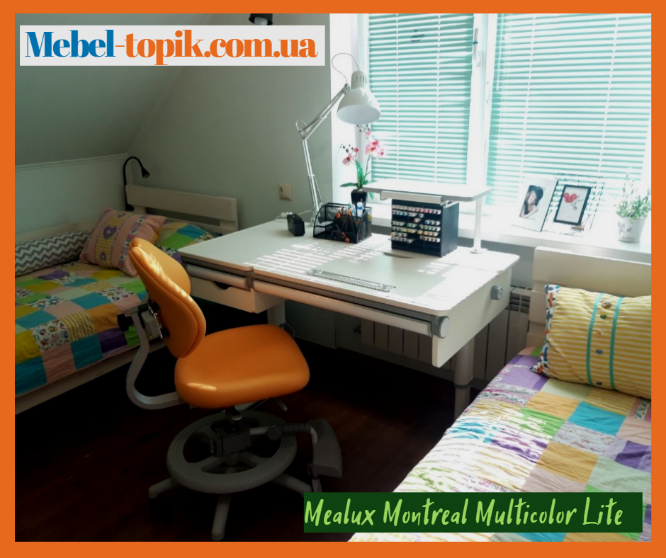 Детский стол Mealux Montreal Multicolor W с полкой S50 (арт.BD-670 W/MC + S50 WG)