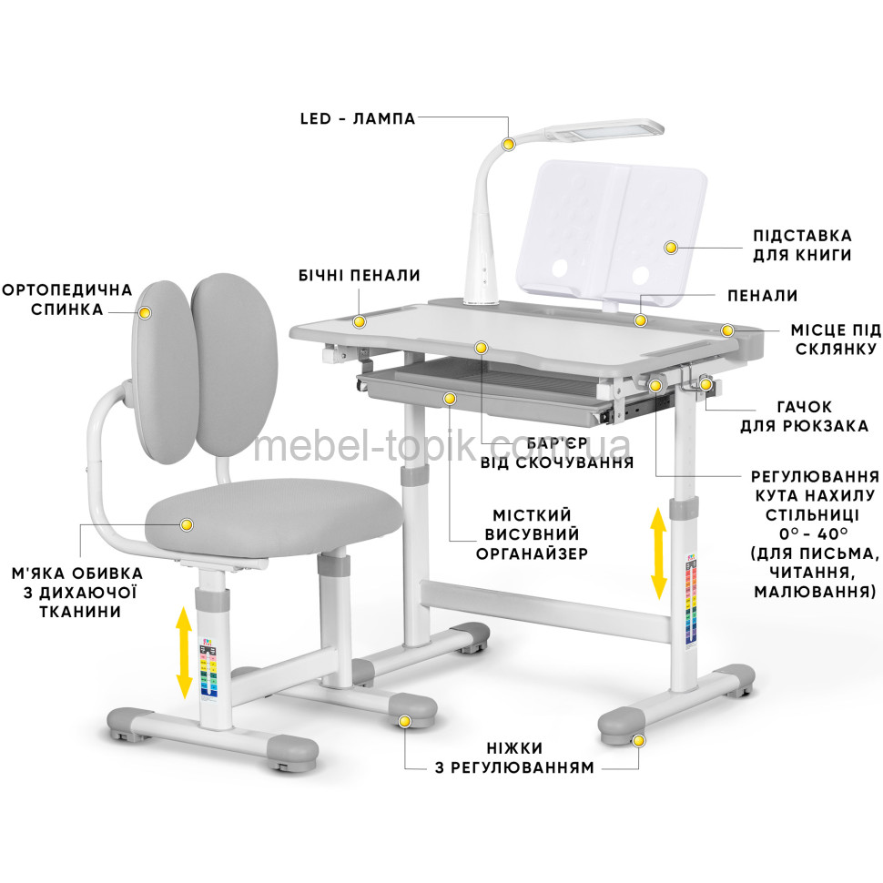 Комплект парта і стільчик Evo-Kids BD-20 