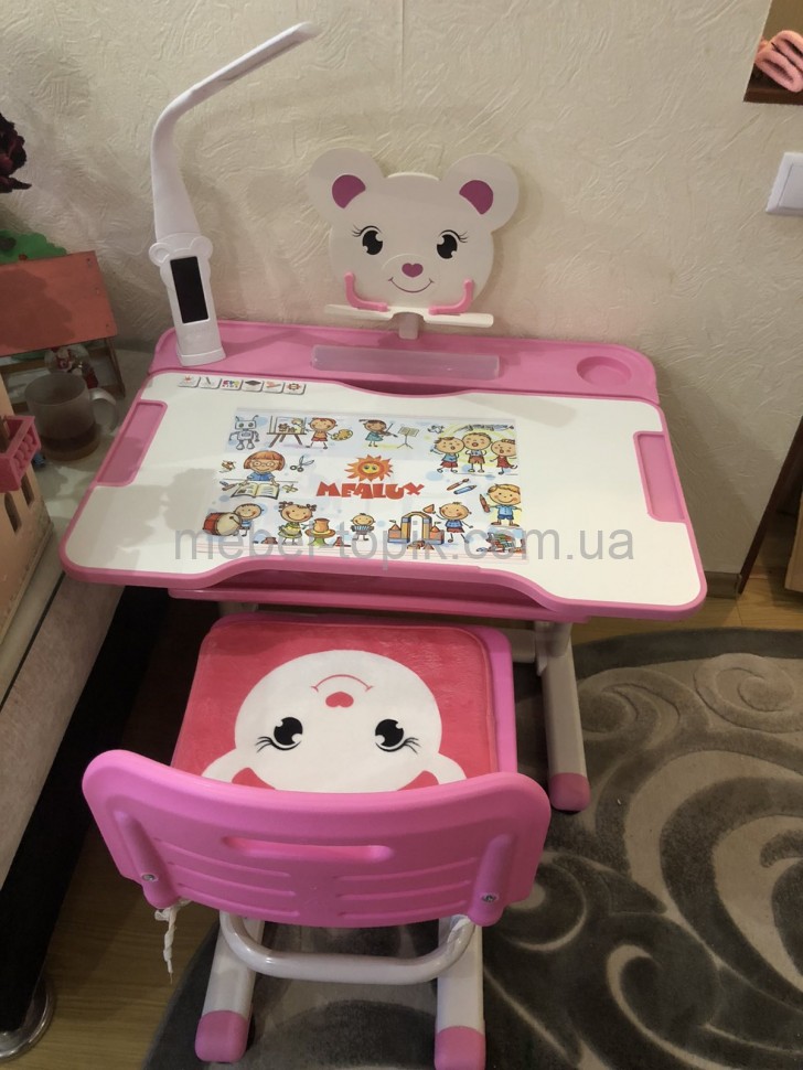 Комплект парта і стілець Evo-Kids BD-04 XL Teddy (з лампою)
