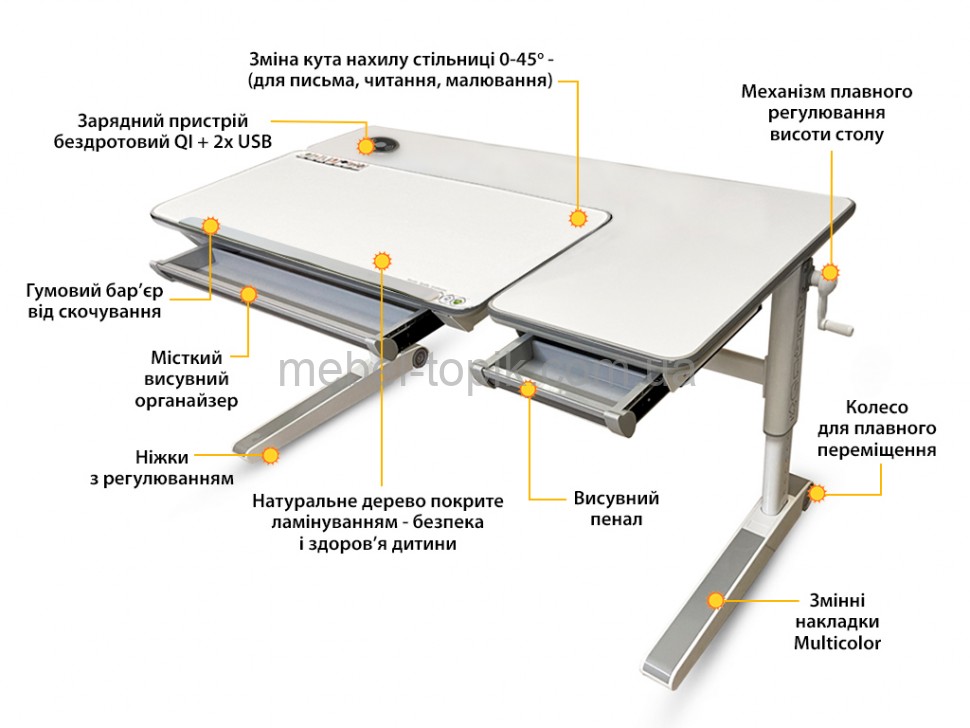Дитячий стіл Mealux Sherwood XL Multicolor Energy Lite Дитячий стіл Mealux Sherwood XL Multicolor Energy Lite