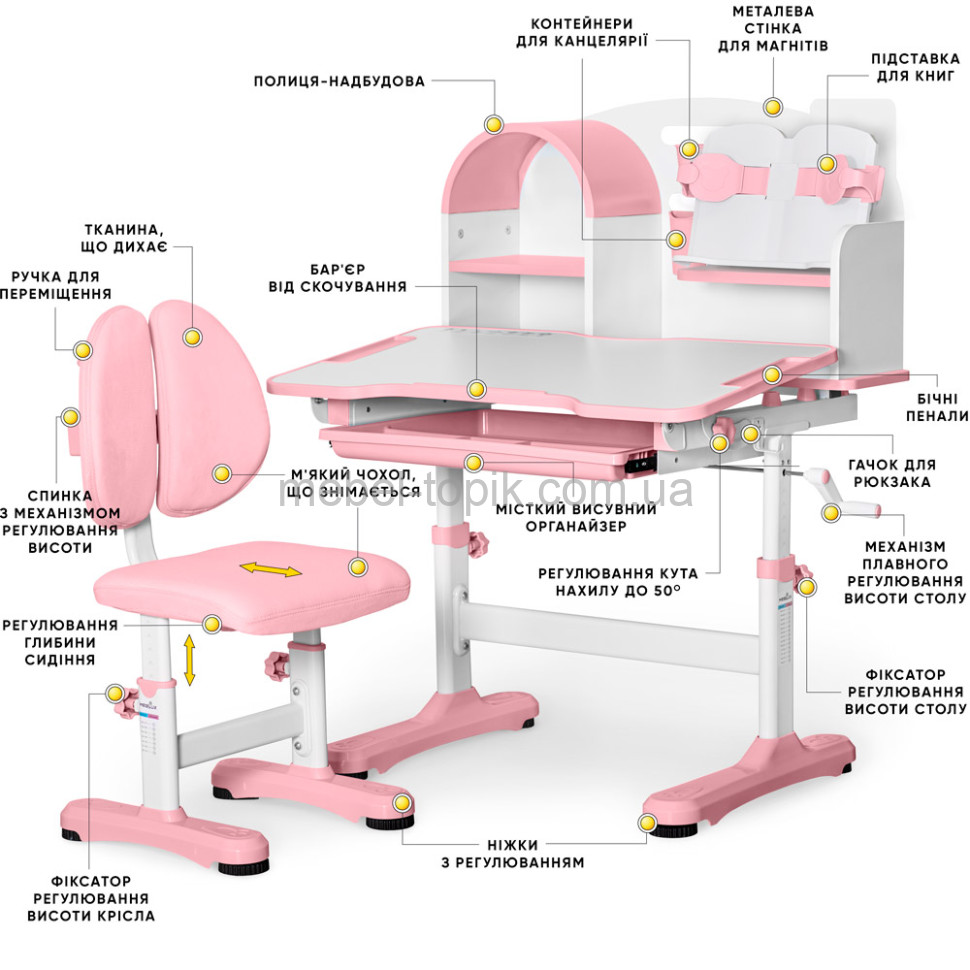Комплект парта та стільчик Mealux Octo BD-33