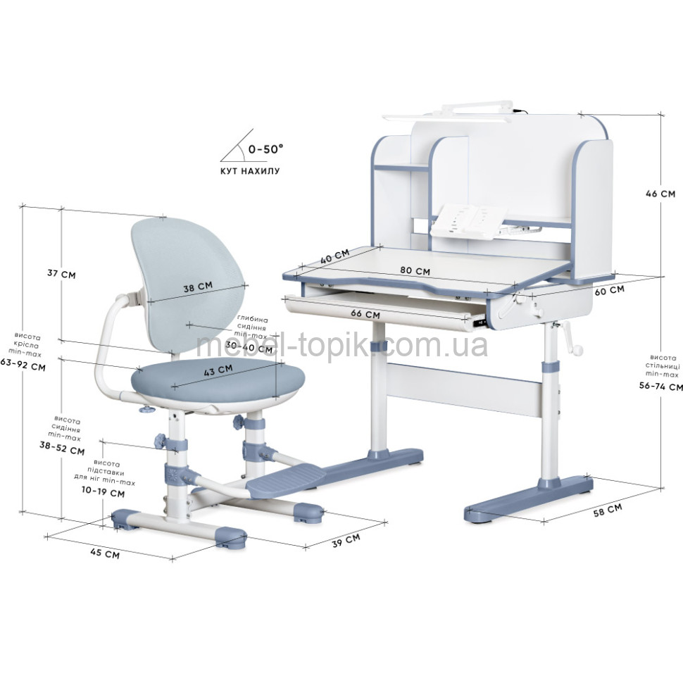 Комплект парта та стільчик Nemo Peach BD-38