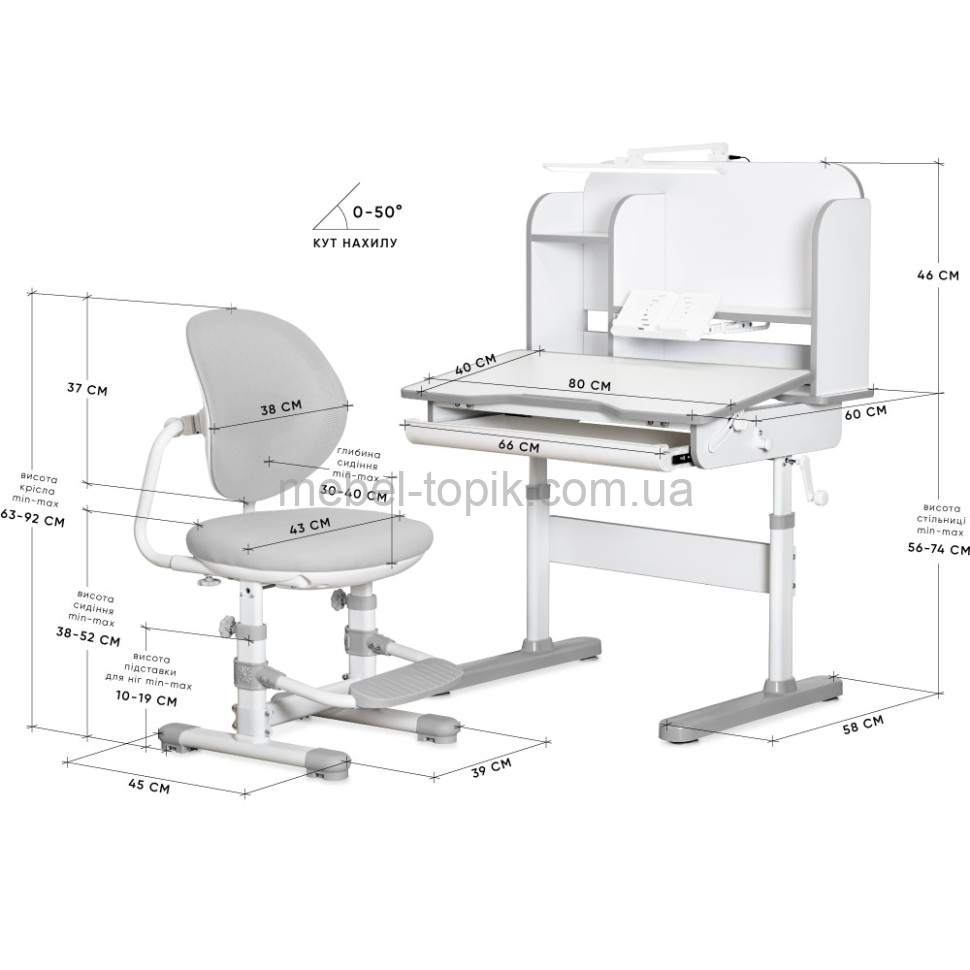 Комплект парта та стільчик Nemo Peach BD-38