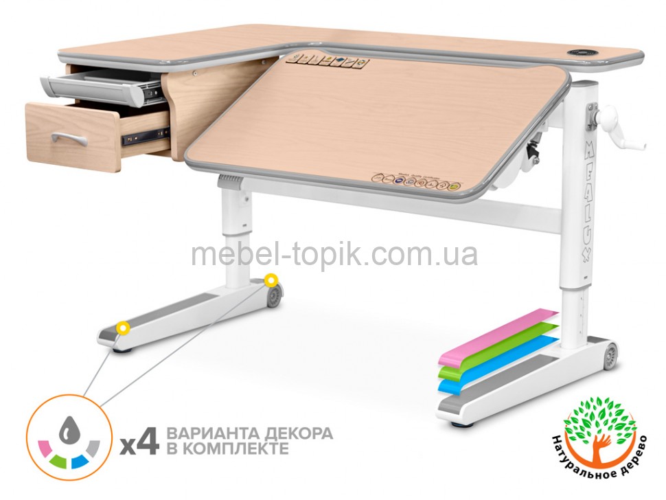 Дитячій стіл трансформер Mealux Woodville Multicolor Energy BD-850