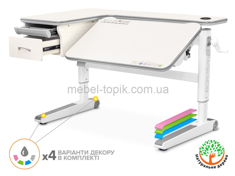 Дитячій стіл трансформер Mealux Woodville Multicolor Energy BD-850