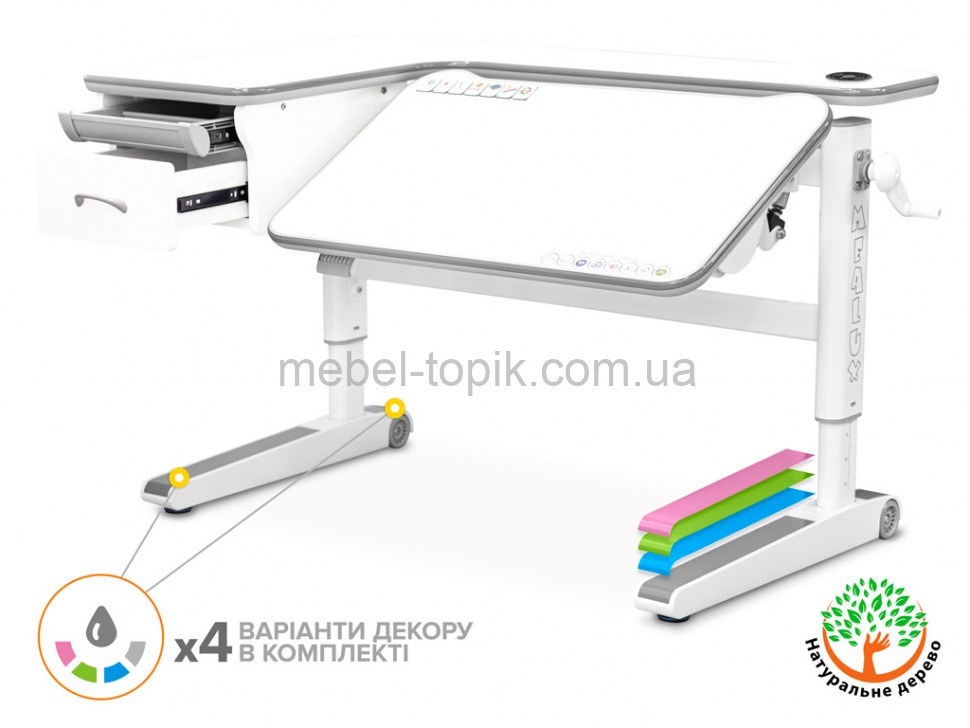 Дитячій стіл трансформер Mealux Woodville Multicolor Energy BD-850
