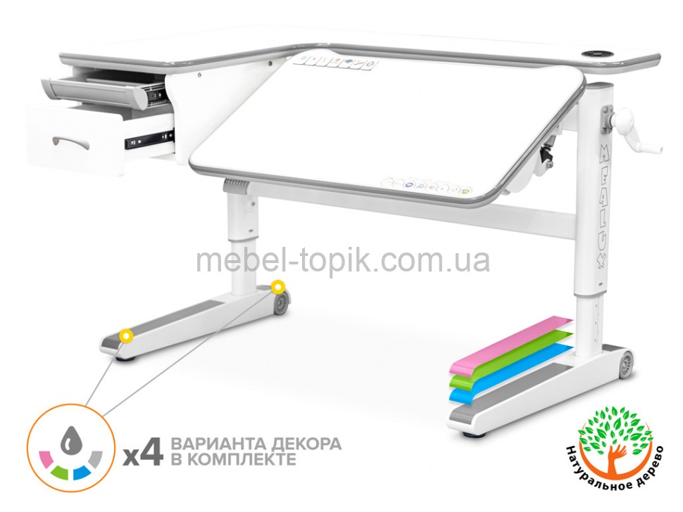 Дитячій стіл трансформер Mealux Woodville Multicolor Energy BD-850